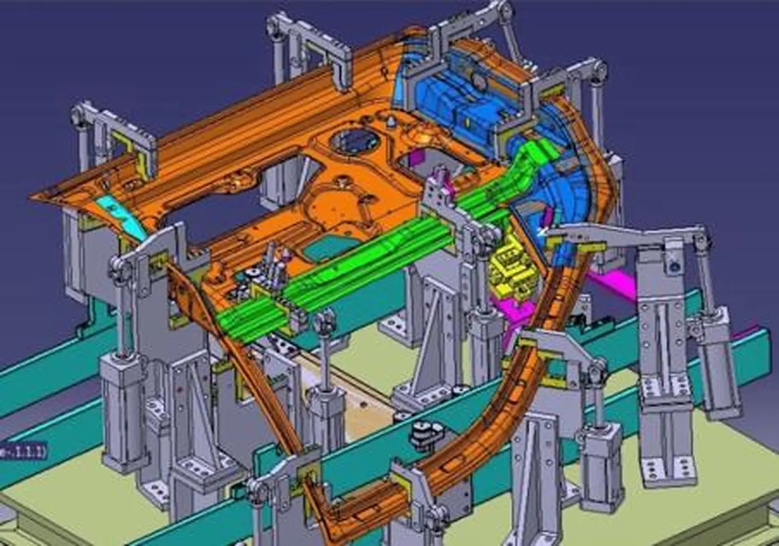Detalle CAD de utillaje de posicionamiento